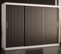 Armoire Balmenhorn 70 grand format | 3 portes coulissantes | 200 x 250 x 62 cm | Blanc mat / Noir mat