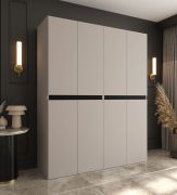 Armoire à portes battantes / Cachemire / 8 portes battantes / 6 compartiments / 2 tringles / Armoire / 180 x 52 x 203 cm / Finition haut de gamme / Système de fermeture Soft-Close