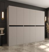 Armoire à portes battantes / Penderie / Cachemire / 12 portes battantes / 9 compartiments / 3 tringles à vêtements / 240 x 52 x 203 cm / Finitions haut de gamme / Système de fermeture Soft-Close