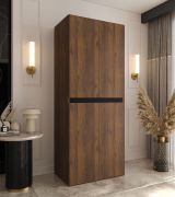 Armoire à portes battantes / Penderie / Couleur : Noyer Warmia / 4 portes battantes / 3 compartiments / Système de fermeture Soft-Close / 1 tringle à vêtements / 80 x 52 x 203 cm / Pour chambre à coucher