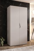 Armoire à portes battantes / Penderie / 1 mètre de large / ABS protection des bords / Poignées : Cachemire / Couleur : Cachemire / Dimensions : 100 x 52 x 202 cm / Pour chambre à coucher