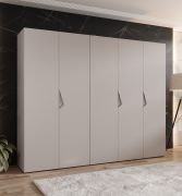 Armoire / 5 portes / Couleur : Cachemire / 2,5 mètres de large / Poignées : Cachemire / 3 tringles à vêtements / 3 compartiments / Dimensions : 250 x 52 x 202 cm / Protection des bords ABS