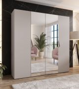 Armoire à portes battantes / Couleur : Cachemire / 2 portes miroir / Poignées : Cachemire / 2 compartiments / 2 tringles à vêtements / Dimensions : 200 x 52 x 202 cm / Fonction Soft-Close