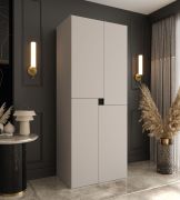 Armoire à portes battantes / Penderie / Cachemire / 4 portes battantes / 3 compartiments / 1 tringle à vêtements / 80 x 52 x 203 cm / Pour chambre à coucher / Système de fermeture Soft-Close