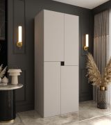 Armoire / Armoire à portes battantes / Cachemire / 4 portes battantes / 3 compartiments / 1 tringle / 90 x 52 x 203 cm / Pour chambre à coucher / Système de fermeture Soft-Close