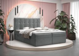 Lit une place design moderne Pirin 78 | Gris | 140 x 200 cm | Avec espaces de rangement