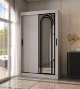 Armoire / Cachemire / 5 compartiments / 2 tringles / Finition haut de gamme / 120 x 62 x 200 cm / Armoire à portes coulissantes / Porte miroir / Design moderne
