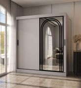 Armoire / Armoire à portes coulissantes / Cachemire / 10 compartiments / 2 tringles / porte miroir décorative / 180 x 62 x 200 cm / Pour chambre à coucher