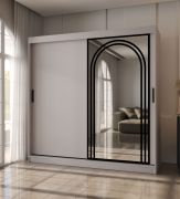 Armoire / Cachemire / 10 compartiments / 2 tringles / Finition haut de gamme / 200 x 62 x 200 cm / Armoire à portes coulissantes / Porte miroir décorative