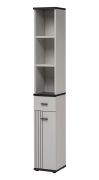 Armoire / 3 compartiments ouverts / Couleur : Cachemire / Noir / 1 tiroir / Dimensions : 30 x 32 x 203 cm / 1 porte battante / Design moderne / Pour le hall d'entrée