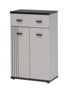 Commode vestiaire / 1 tiroir / 2 portes battantes / Couleur : Cachemire / Noir / 3 compartiments / Dimensions : 60 x 32 x 96,5 cm / Fonctionnalité & Confort