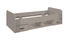 Lit simple / Cachemire / 2 tiroirs / 90 x 200 cm / Design fonctionnel et moderne / Sommier à lattes inclus / Espace de rangement