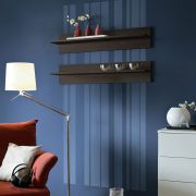 Lot de 2 étagères murales Salmeli 38 | Finition wengé | 20 x 100-120 x 20 cm | Tablettes ajustables