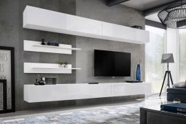 Mur de salon suspendu Hompland 85 | Blanc brillant | 180 x 320 x 40 cm | Push-to-open