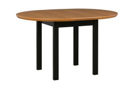 Table à manger ronde GAIDIS | Noir & Chêne | Extensible Ø 100/130 cm | Plateau plaqué 32 mm | Gain de place