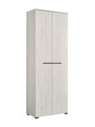 Penderie / Armoire à portes battantes avec une tringle à vêtements extensible Barajevo 02, Couleur : Chêne blanc / Noir, Dimensions : 195,5 x 67 x 40 cm, deux portes
