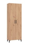 Armoire à chaussures grand format vestibule Derevo 02 | Chêne Artisan | 2 portes | 6 compartiments | 195 x 67,5 x 35 cm