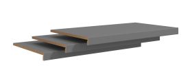 Tablettes en bois / Lot de 3 / Couleur : Gris graphite / Dimensions : 95 x 46,5 x 5 cm