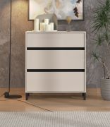 Commode / Couleur : Cachemire / 3 tiroirs / Dimensions : 80 x 40 x 90 cm / Chants ABS / Design moderne / Pieds : Noir / Pour chambre à coucher