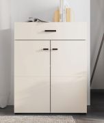 Commode / 1 tiroir / 2 portes battantes / Couleur : Cachemire / Chants ABS / 3 compartiments / Dimensions : 77 x 35 x 98 cm / Pour l'entrée