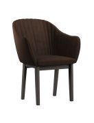 Chaise élégante Brisi 03, bois de hêtre massif, couleur : chêne noir / rembourrage marron - Dimensions : 85 x 60 x 58 cm (H x L x P)