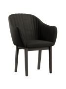 Chaise au design raffiné Brisi 06, bois de hêtre massif, couleur : chêne noir / rembourrage gris foncé - Dimensions : 85 x 60 x 58 cm (H x L x P)
