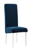 Chaise Born 05, bois de hêtre massif, couleur : blanc / rembourrage bleu - Dimensions : 99 x 46 x 59 cm (H x L x P)