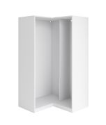 Armoire d'angle Corps / Cadre à angle droit / Couleur : Blanc / Dimensions : 108,5 x 55 x 196 cm