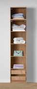 Armoire ouverte / 2 tiroirs / Couleur : Chêne Puccini / 5 compartiments / 51,5 x 55 x 234 cm / Espace de rangement généreux / Pour dressing / Chambre à coucher
