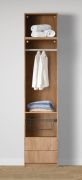 Armoire ouverte / 1 panier à linge / Couleur : Chêne Puccini / 2 tiroirs / 1 tringle à vêtements / 51,5 x 55 x 234 cm / 1 compartiment / Pour dressing-room