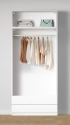 Armoire ouverte / Large / 2 tiroirs / Couleur : Blanc / 1 compartiment / 1 tringle à vêtements / Dimensions : 103 x 55 x 234 cm / Design simple