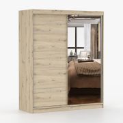Armoire 160 cm avec portes coulissantes miroir | 6 compartiments | Artisan Galtee 10 | 195 x 160 x 61 cm