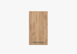 Armoire murale 1 porte | Portes battantes | Marron blanc bois | Parnassus 04 | Poignées métal argenté | 71,5 x 40 x 29 cm