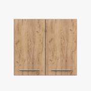 Armoire suspendue / Armoire à portes battantes / Parnassus 12 / Marron / Blanc / 2 portes / Poignées : métal / 71,5 x 80 x 29 cm / Poignées en métal / Pour la cuisine