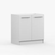 Armoire sous évier blanche | 2 portes battantes | Parnassus 09 | 81,5 x 80 x 46 cm | Design sobre