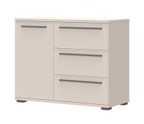 Commode moderne 3 tiroirs Neiafu 94 | Coloris cachemire | 1 porte | 85 x 107 x 45 cm | Soft-Close | Très stable