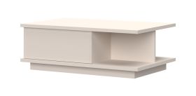 Table basse chic Neiafu 131 | Tiroir soft-close | Push-to-open | Cachemire | 36 x 104 x 65 cm