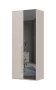 Armoire à porte miroir Neiafu 03, pieds réglables, système de fermeture en douceur, couleur : cachemire, dimensions : 224 x 92 x 56 cm, trois étagères
