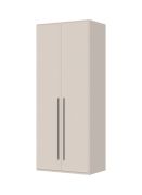 Armoire simple à deux portes Neiafu 01, couleur : cachemire, système de fermeture en douceur, dimensions : 224 x 92 x 56 cm, pieds réglables, une tringle à vêtements