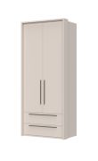 Armoire à cadre Neiafu 31, deux tiroirs, couleur : cachemire, système de fermeture en douceur, une tringle à vêtements, trois étagères, dimensions : 226 x 97 x 60 cm
