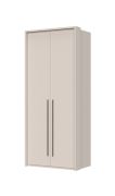 Armoire à portes battantes avec cadre Neiafu 29, couleur : cachemire, dimensions : 226 x 97 x 60 cm, une tringle à vêtements, trois étagères, système de fermeture en douceur, pieds réglables