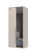 Armoire avec une porte miroir et un cadre Neiafu 58, couleur : cachemire, dimensions : 226 x 97 x 60 cm, une tringle à vêtements, trois étagères, pieds réglables