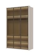 Armoire vitrée Neiafu 62 | Cadre LED intégré | Cachemire | 224 x 137 x 56 cm | Soft-Close | 2 tringles