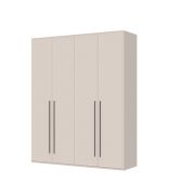 Armoire haute 4 portes Neiafu 08 | Coloris cachemire | 6 étagères | Soft-Close | Pieds réglables | 224 x 182 x 56 cm