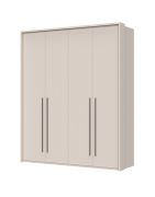 Armoire penderie 4 portes battantes Neiafu 36 | Finition cachemire | Soft-Close | 226 x 187 x 60 cm | 6 étagères réglables