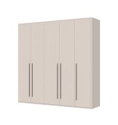 Armoire à cinq portes offrant un espace de rangement suffisant, modèle Neiafu 13, couleur : cachemire, pieds réglables, système de fermeture en douceur, dimensions : 224 x 227 x 56 cm