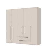 Armoire penderie à cinq portes Neiafu 17 | Finition cachemire | 2 tiroirs | Soft-Close | 224 x 227 x 56 cm