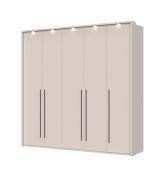 Armoire penderie 5 portes Neiafu 69 | Finition cachemire | Soft-Close | 3 tringles | LED intégrées | 226 x 232 x 60 cm