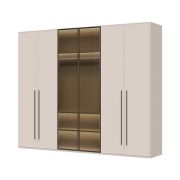Armoire portes vitrées Neiafu 20 | Cachemire | Éclairage intérieur | Soft-Close | 224 x 272 x 56 cm