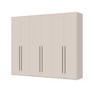 Armoire à six portes offrant un espace de rangement suffisant, modèle Neiafu 18, couleur : cachemire, système de fermeture en douceur, trois tringles à vêtements, dimensions : 224 x 272 x 56 cm,